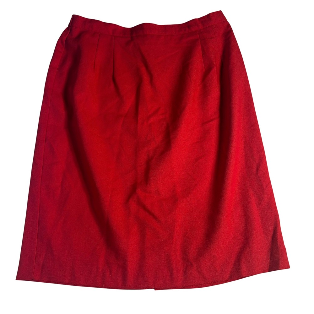 Panther Woman Vintage Red Pencil Skirt Plus Size 20W USA High Waist Knee Length